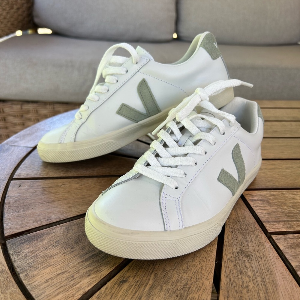 Veja White and Gray Casual Sneakers